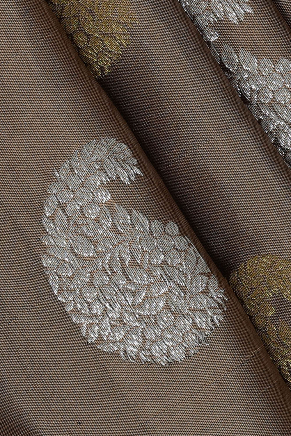 Image of Kanchipattu Dark Cream Brocade Saree