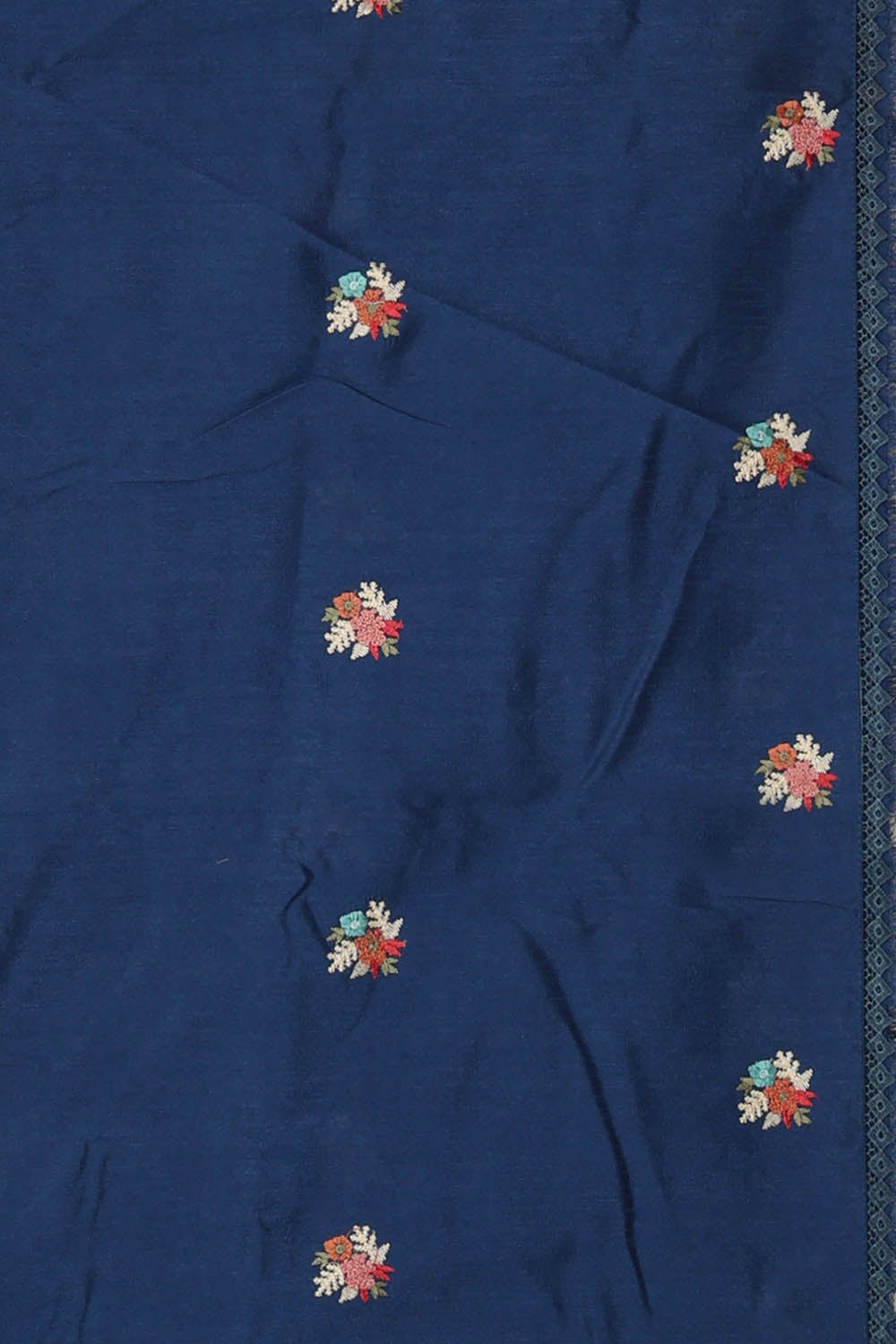 Image of Organza Silk Dark Blue Saree