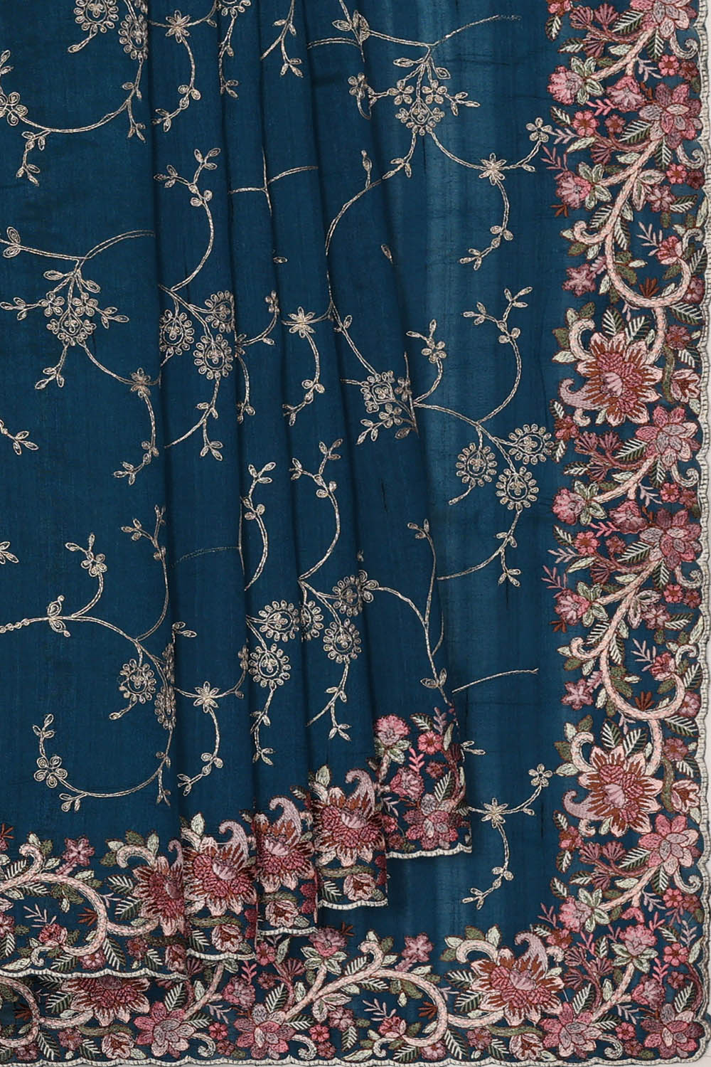 Image of Blue Silk Saree