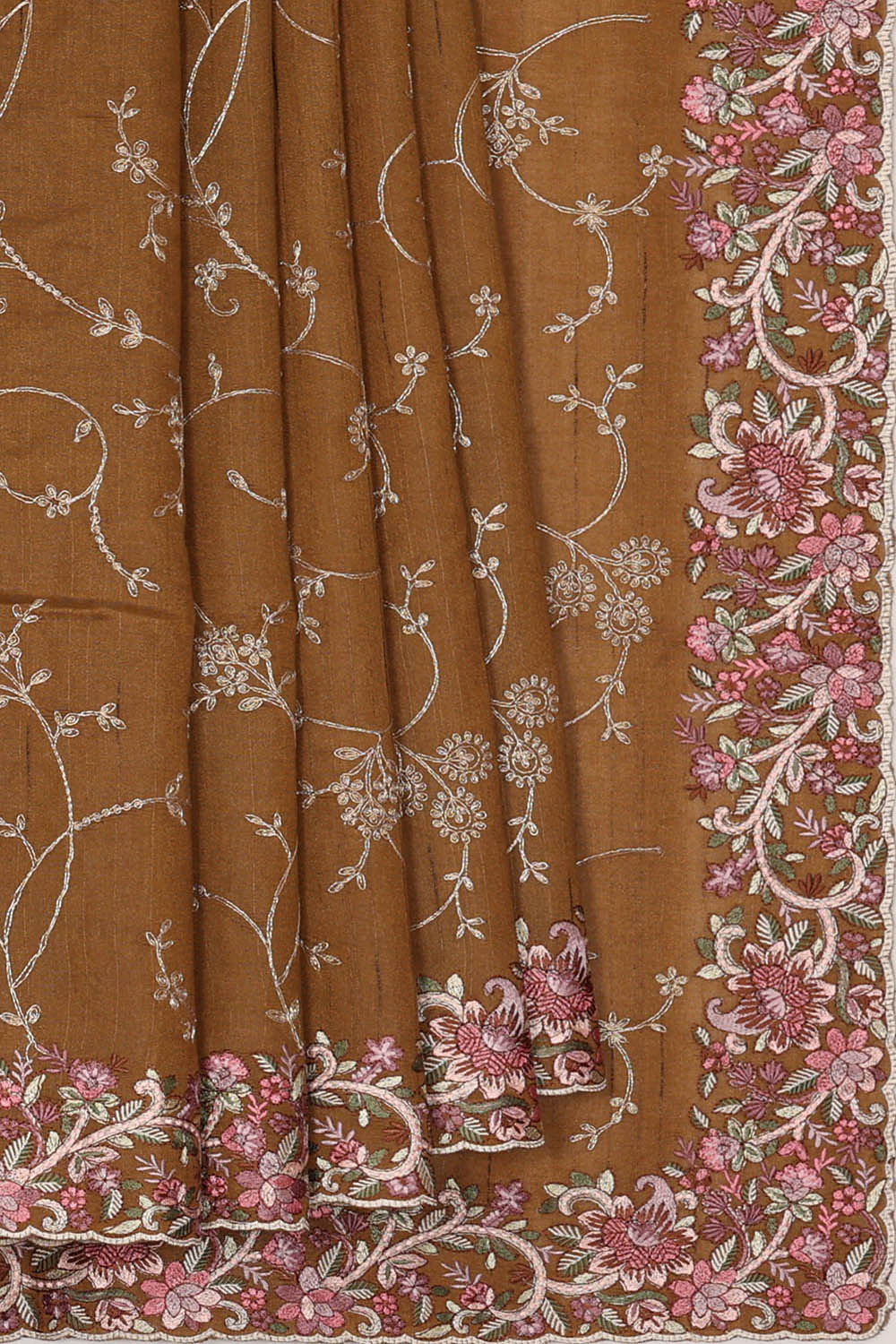 Image of Light Brown Silk Saree