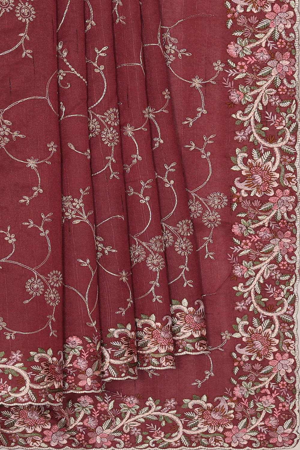 Image of Light Brown Silk Saree