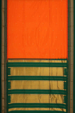 Image of Narayanpet Silk Orange Saree