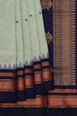 Image of Narayanpet Silk Greyish Green Saree