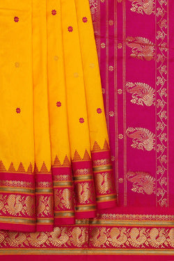 Image of Narayanpet Silk Yellow Saree