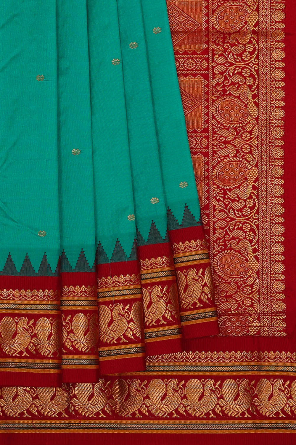 Narayanpet Silk Deep Sea Green Saree