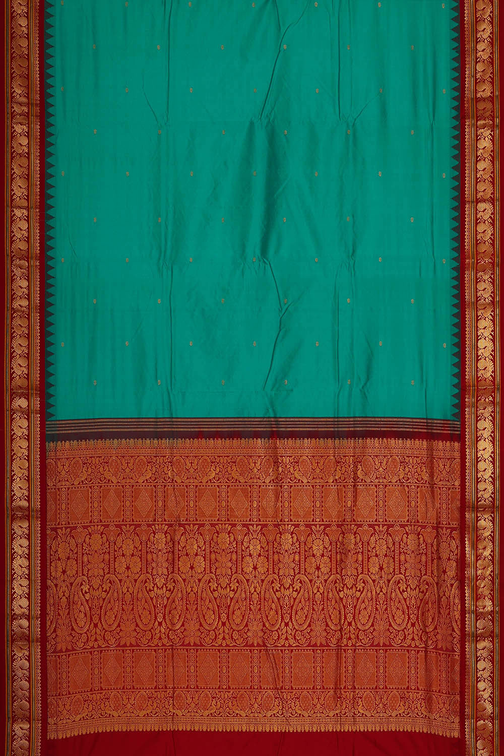Narayanpet Silk Deep Sea Green Saree
