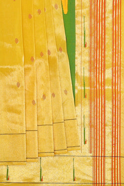 Image of Paithani Silk Yellow Tissue Saree