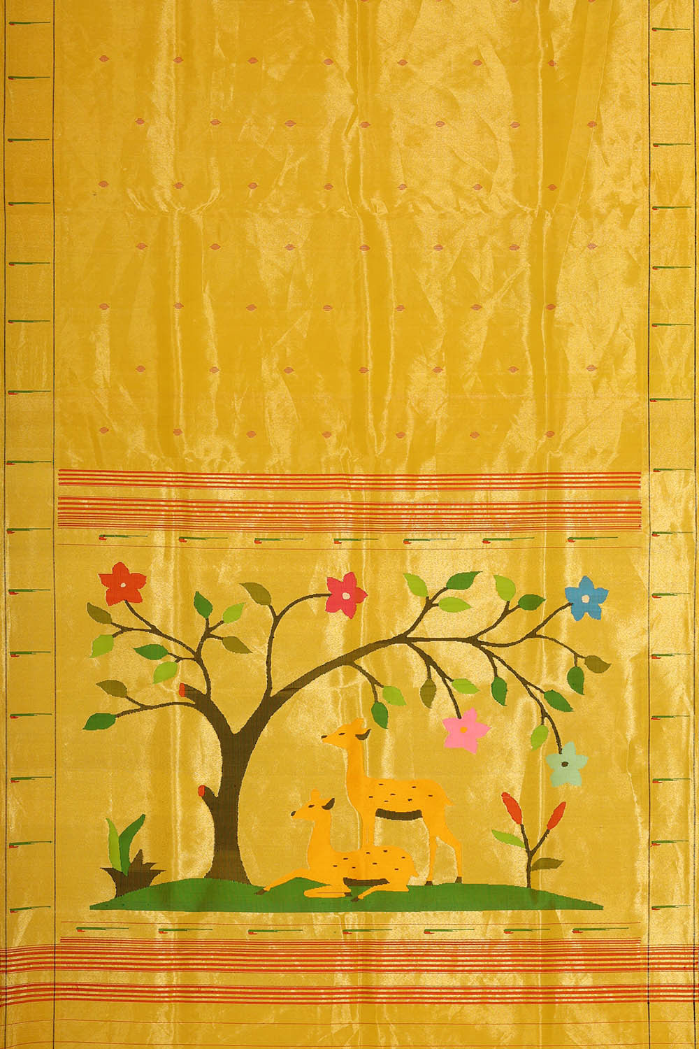 Paithani Silk Yellow Tissue Saree