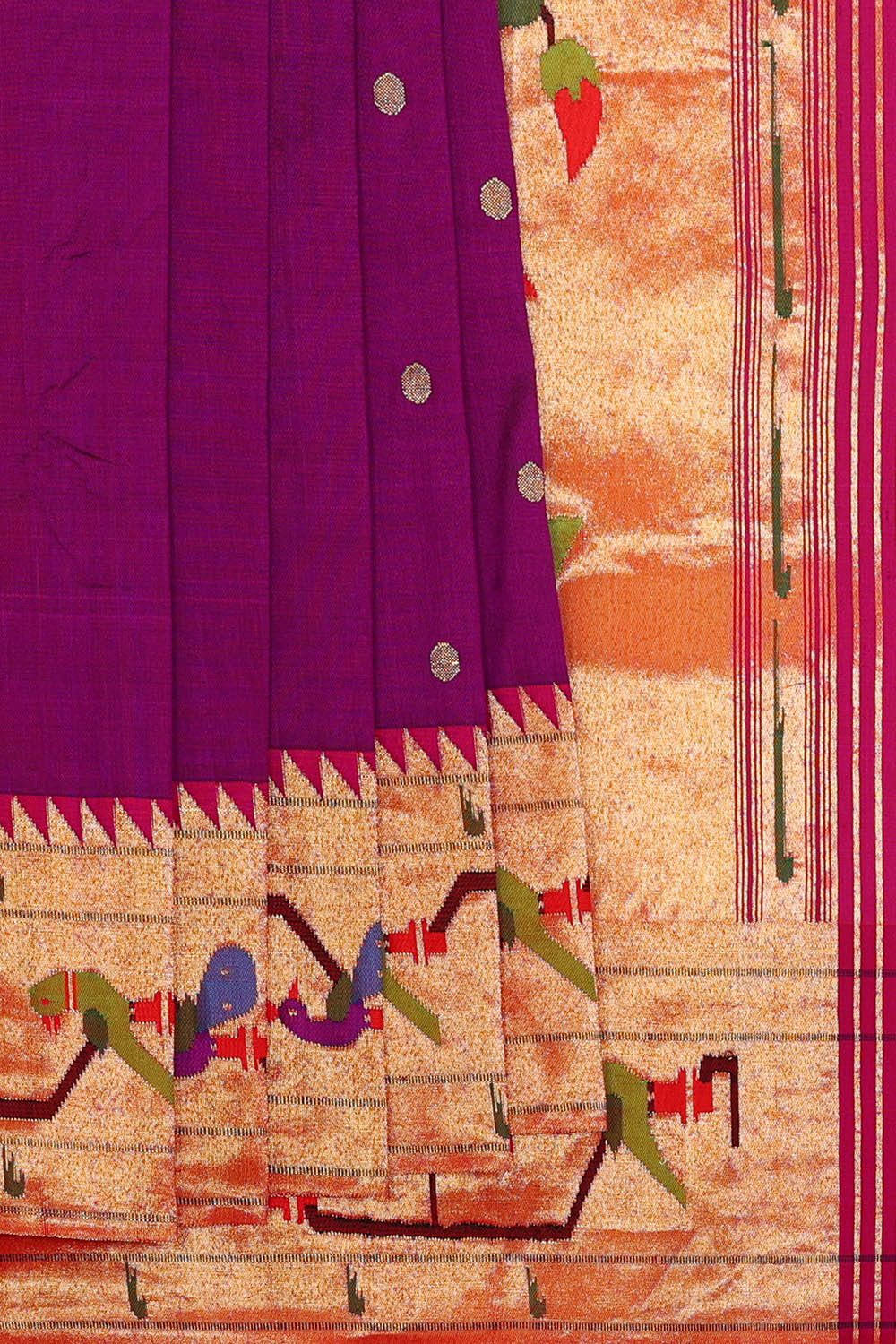 Image of Paithani Silk Magenta Purple Saree
