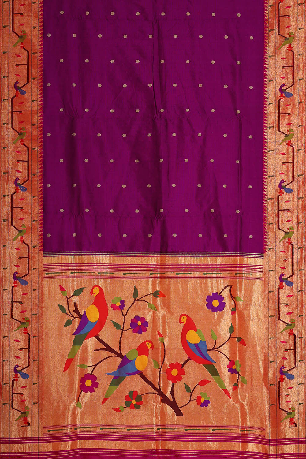 Paithani Silk Magenta Purple Saree