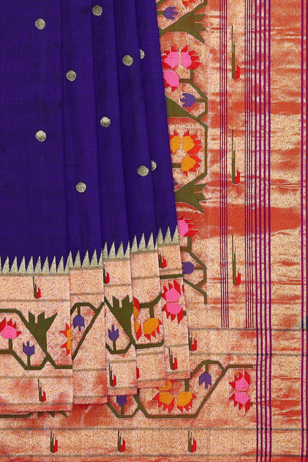 Paithani Silk Royal Blue Saree