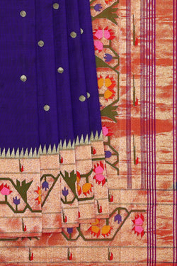 Image of Paithani Silk Royal Blue Saree