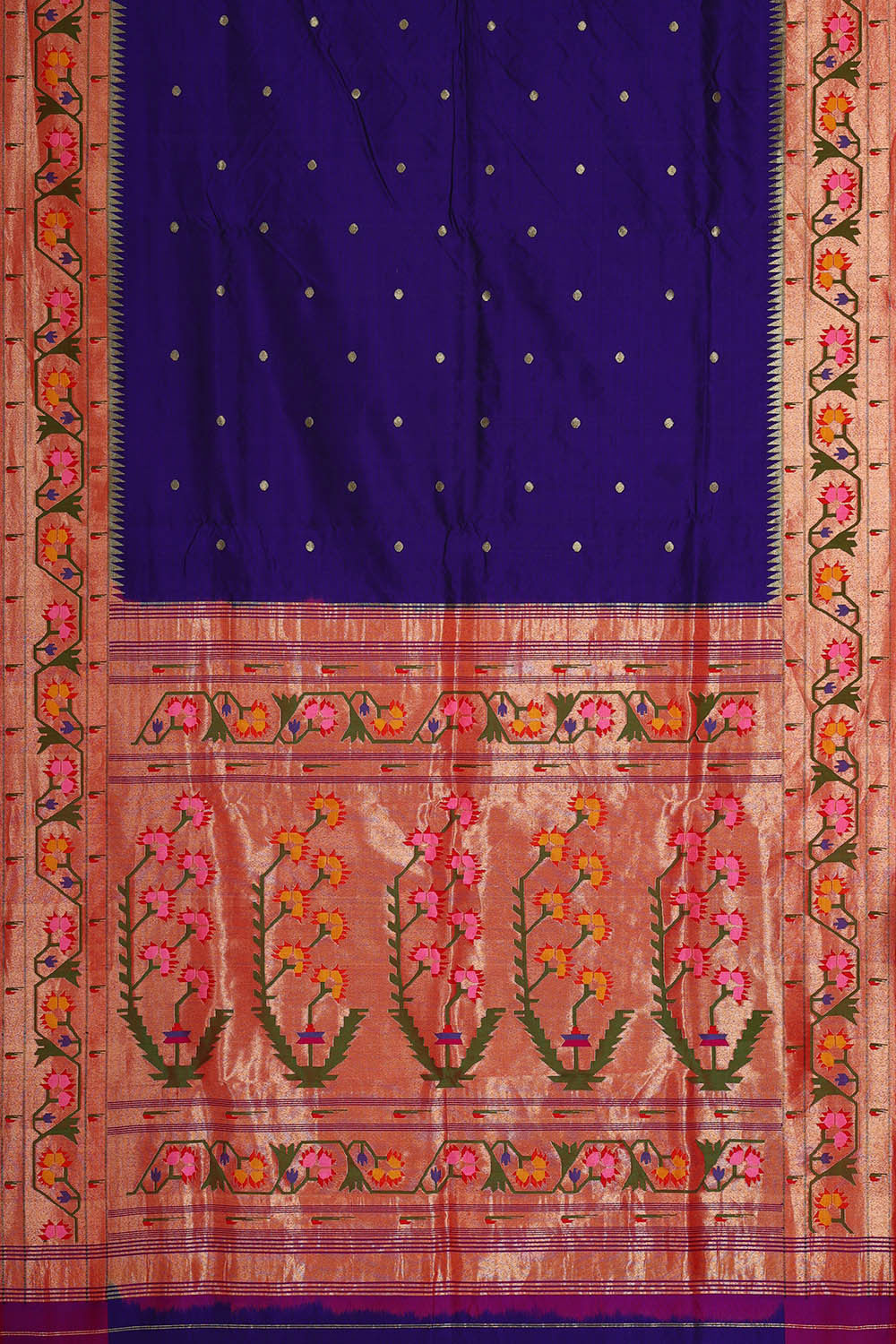 Paithani Silk Royal Blue Saree