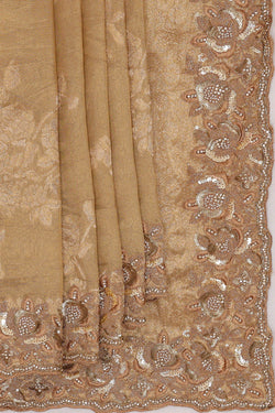 Image of Banarasi Tissue Organza Gold Saree