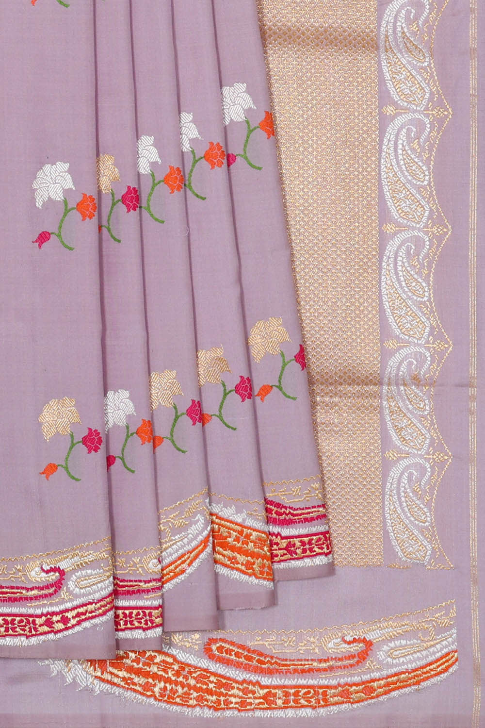 Image of Banarasi Silk Light Lavender Saree
