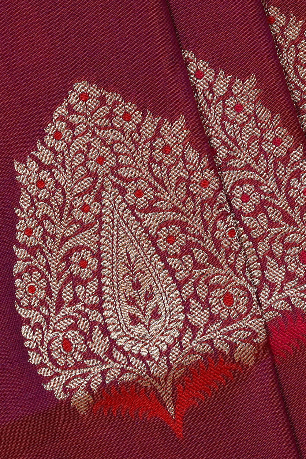 Image of Banarasi Silk Maroon Saree