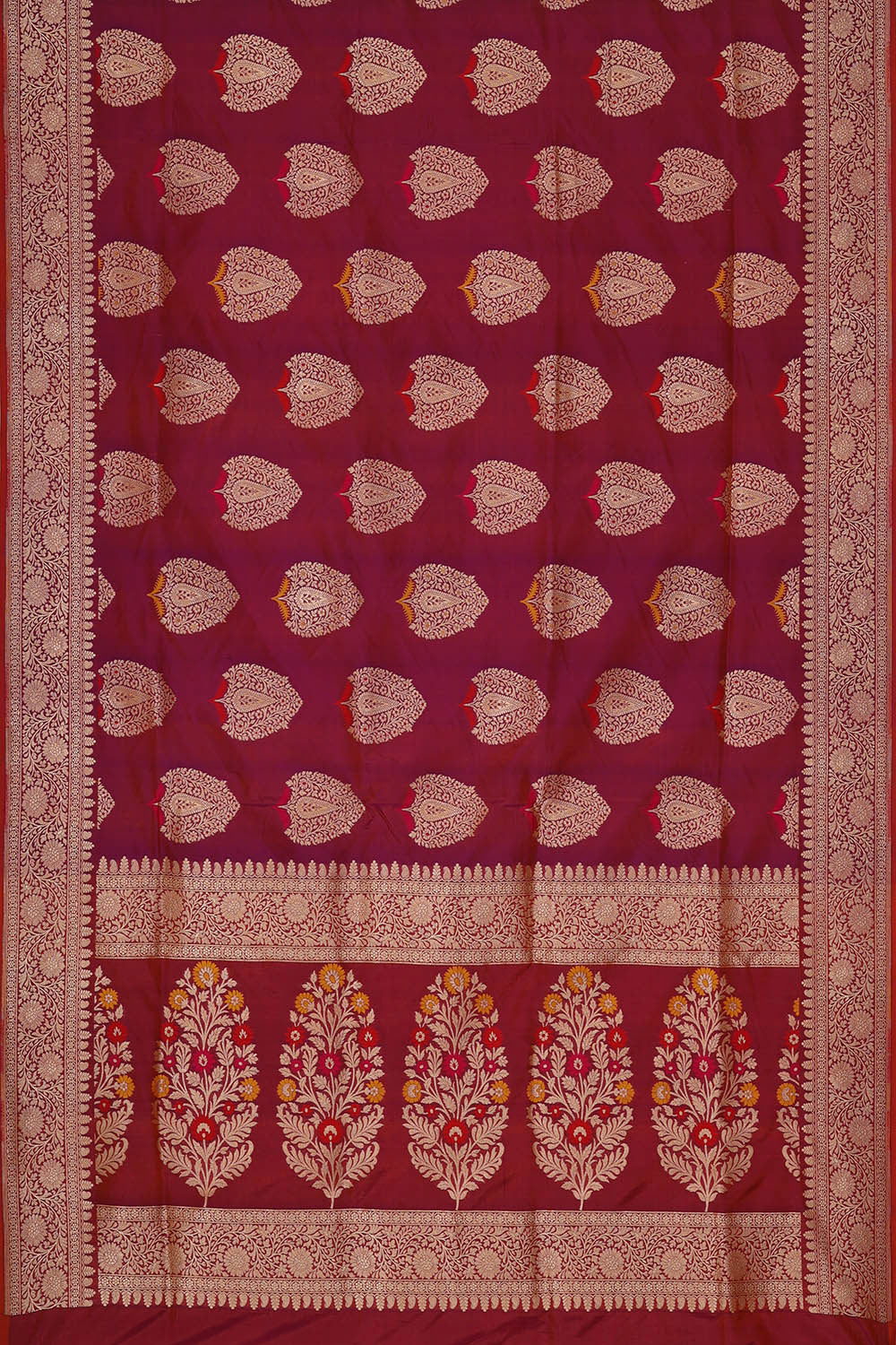 Image of Banarasi Silk Maroon Saree