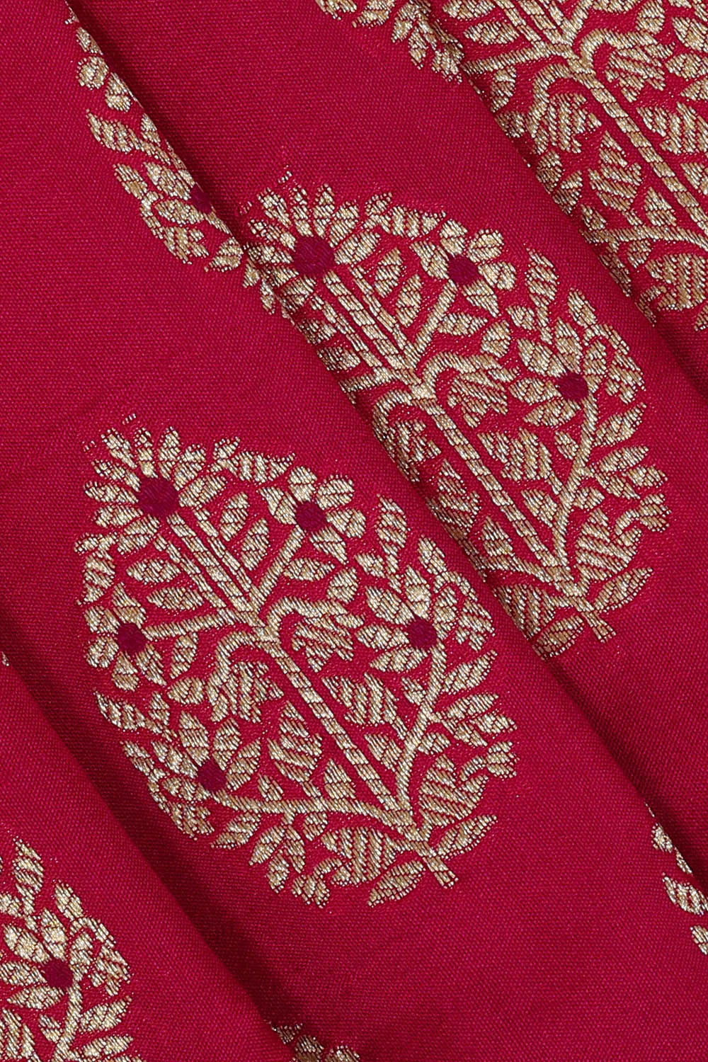 Image of Banarasi Silk Pinkish Red Saree