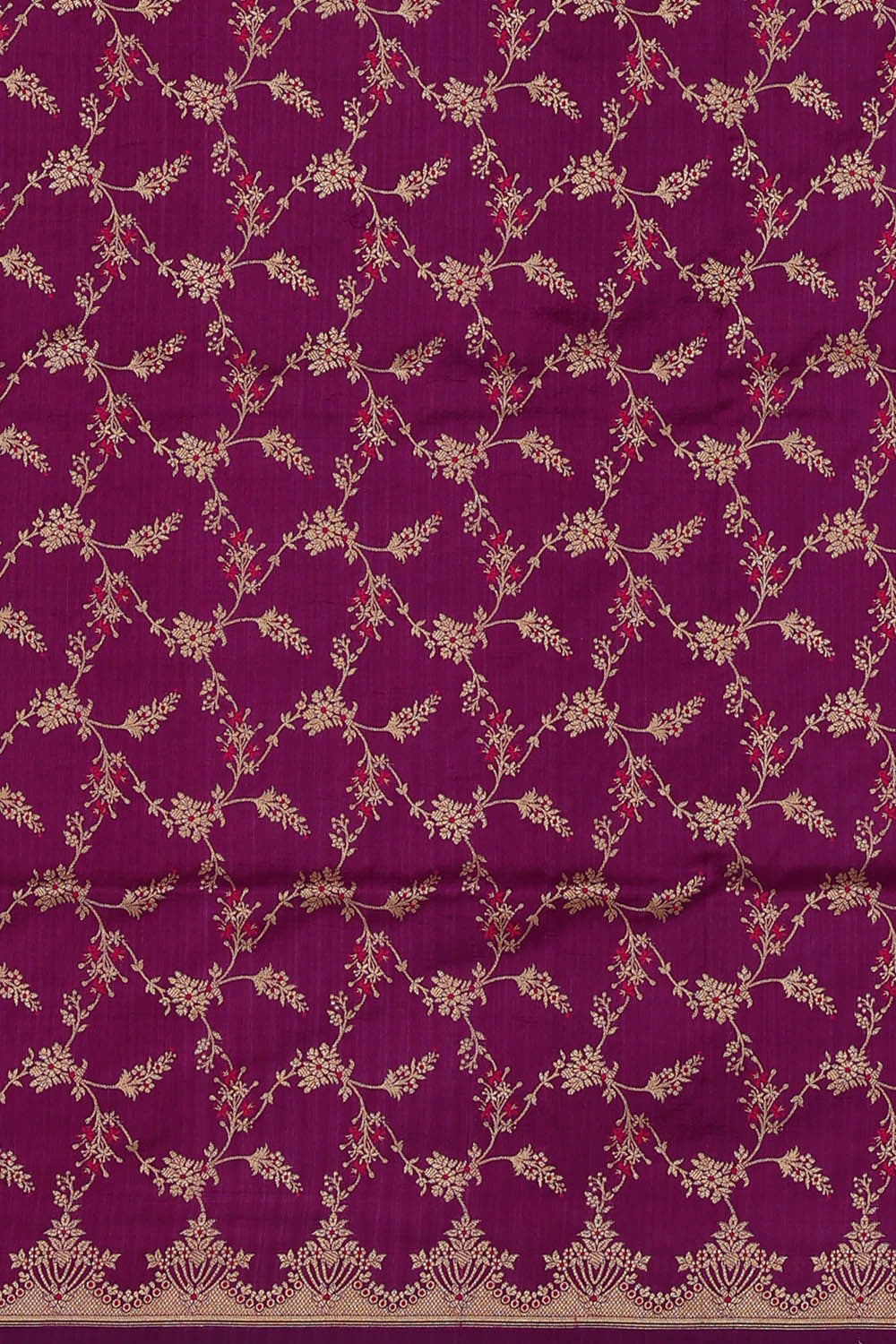 Image of Banarasi Silk Pinkish Red Saree