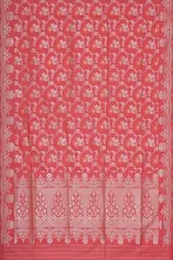 Image of Banarasi Silk Reddish Pink Saree