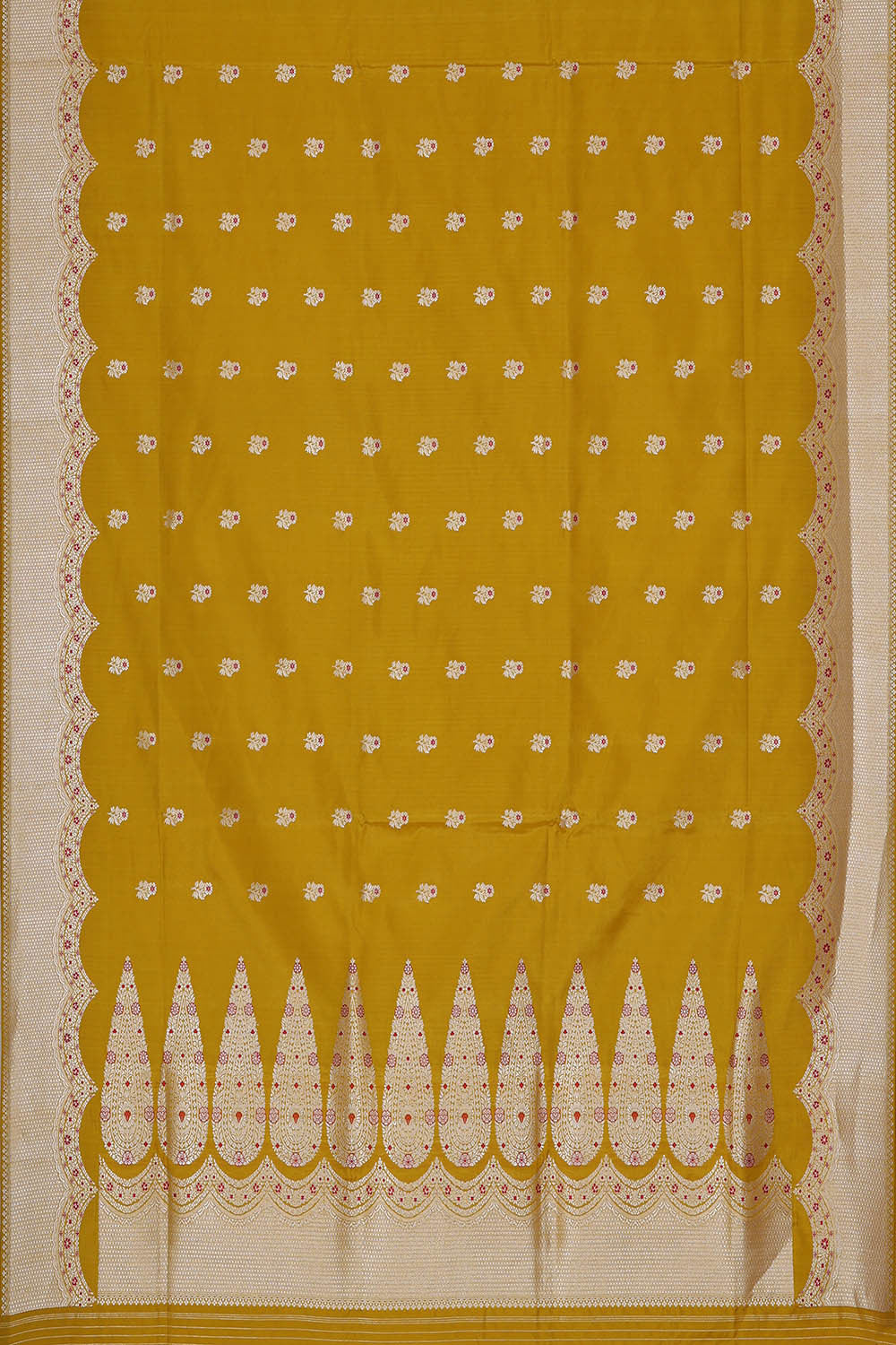 Banarasi Silk Mehndi Green Saree