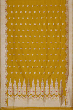 Image of Banarasi Silk Mehndi Green Saree