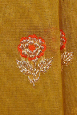 Image of Banarasi Kora Mustard Yellow Saree