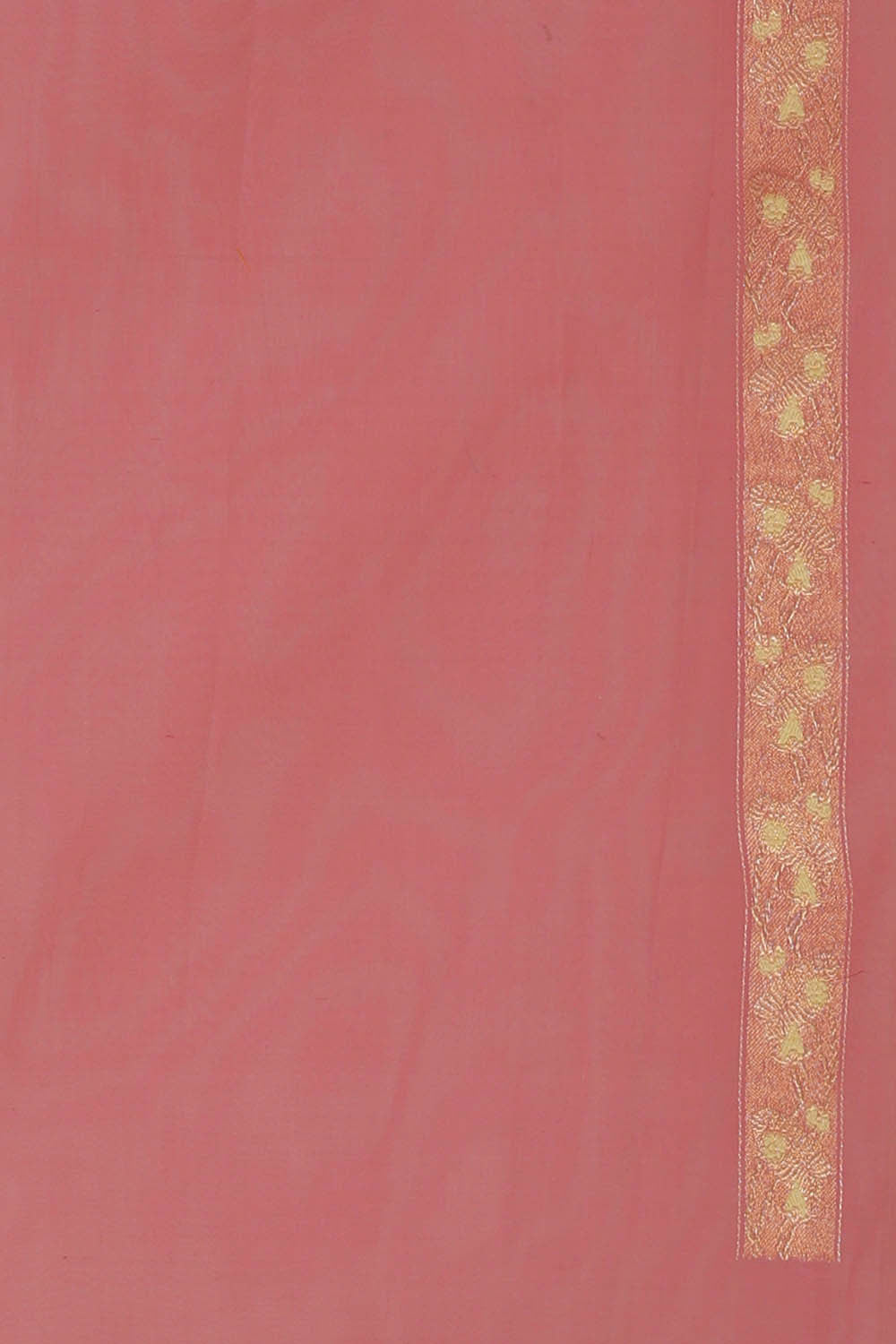 Banarasi Kora Dark Peach Pink Saree
