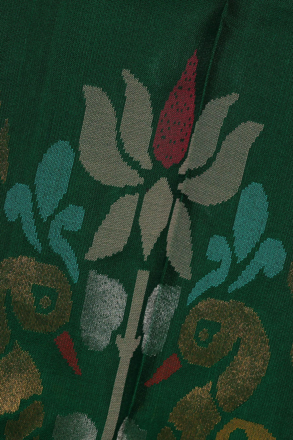 Image of Uppada Silk Bottle Green Saree