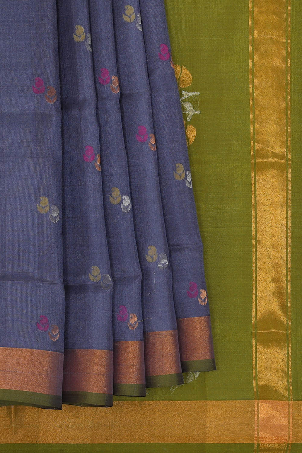 Image of Uppada Silk Bluish Grey Saree