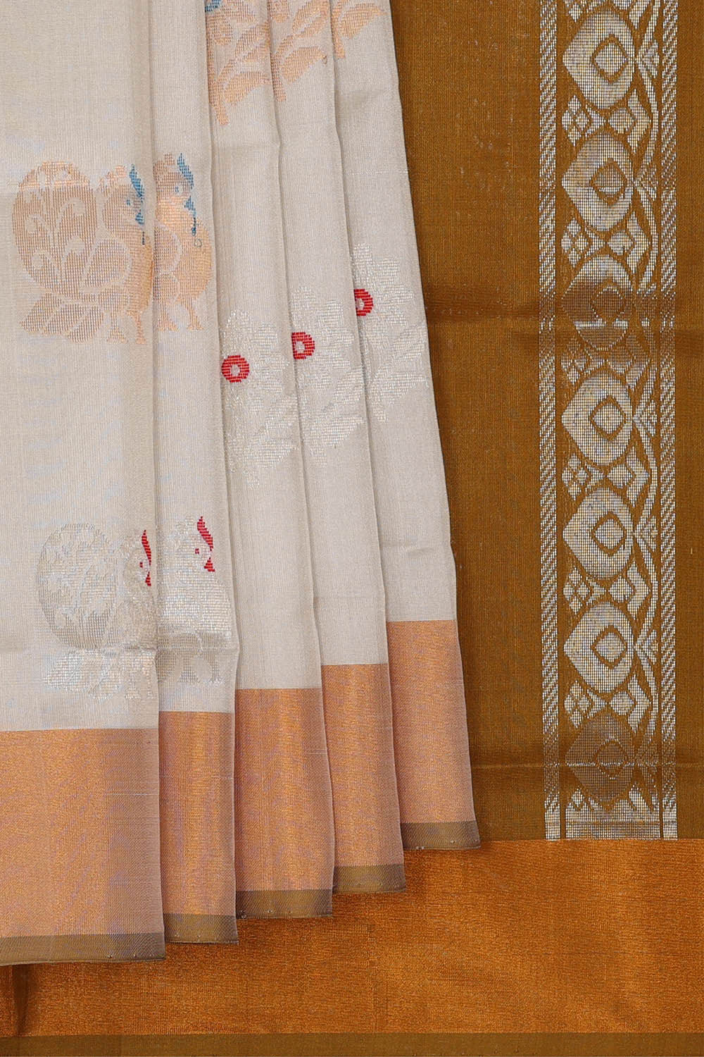 Image of Uppada Silk Off White Saree