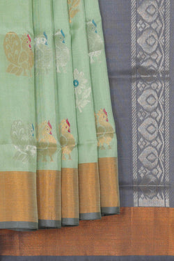 Image of Uppada Silk Light Pista Green Saree
