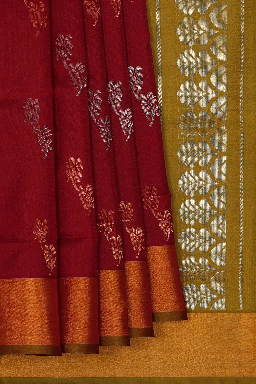 Image of Uppada Silk Dark Red Saree