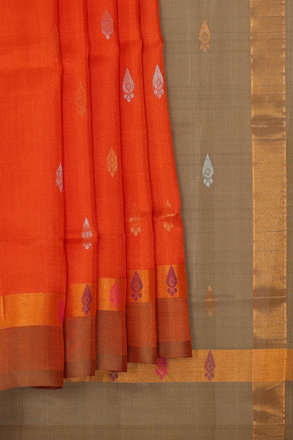 Image of Uppada Silk Orange Saree