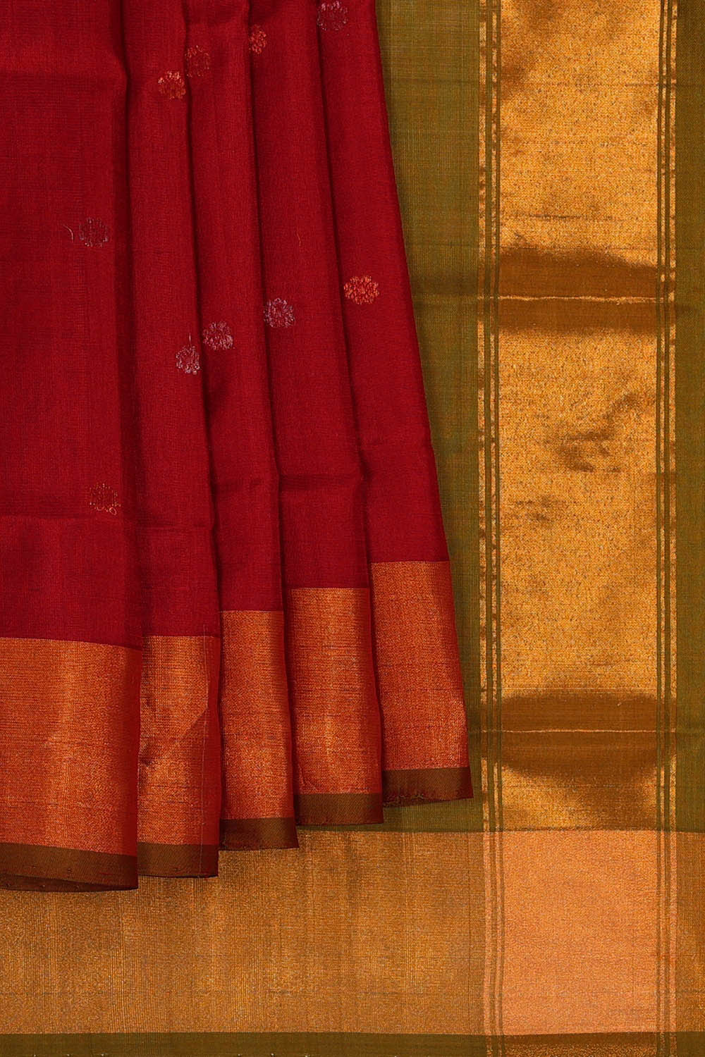 Image of Uppada Silk Dark Red Saree
