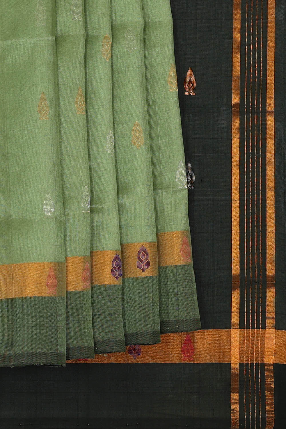 Uppada Silk Pista Green Saree