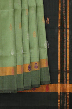Image of Uppada Silk Pista Green Saree