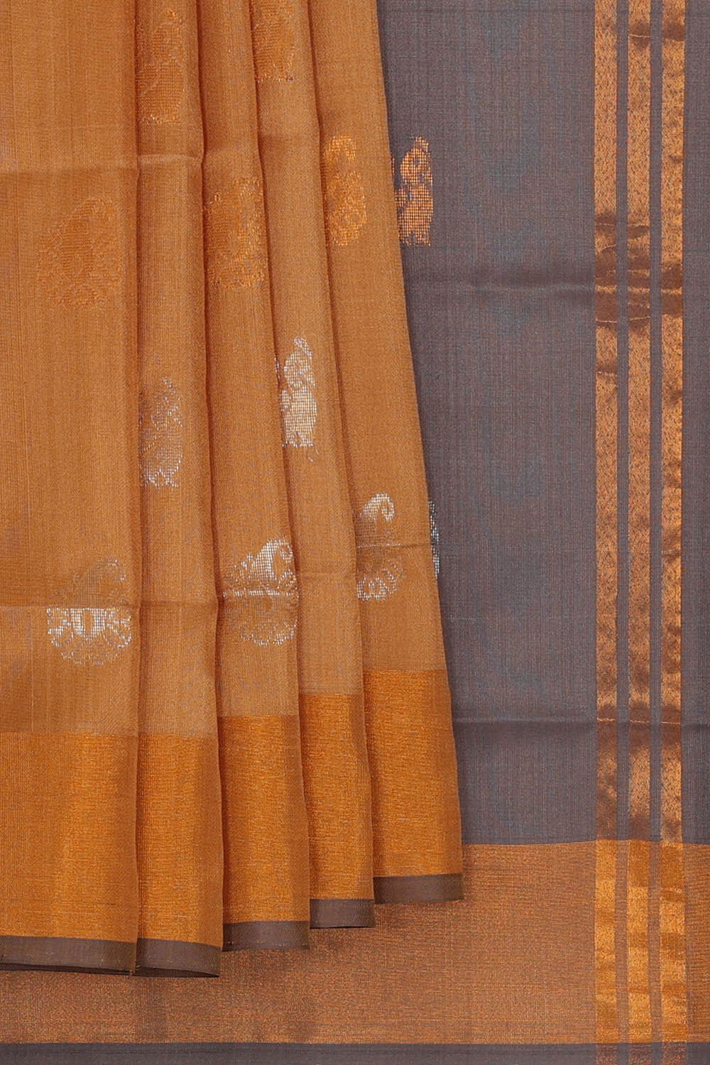 Image of Uppada Silk Gold Cream Saree