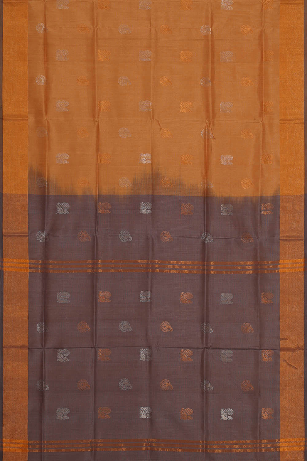 Image of Uppada Silk Gold Cream Saree