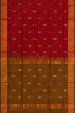 Image of Uppada Silk Dark Red Saree