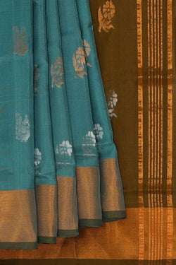 Image of Uppada Silk Blue Saree