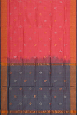 Image of Uppada Silk Peach Pink Saree