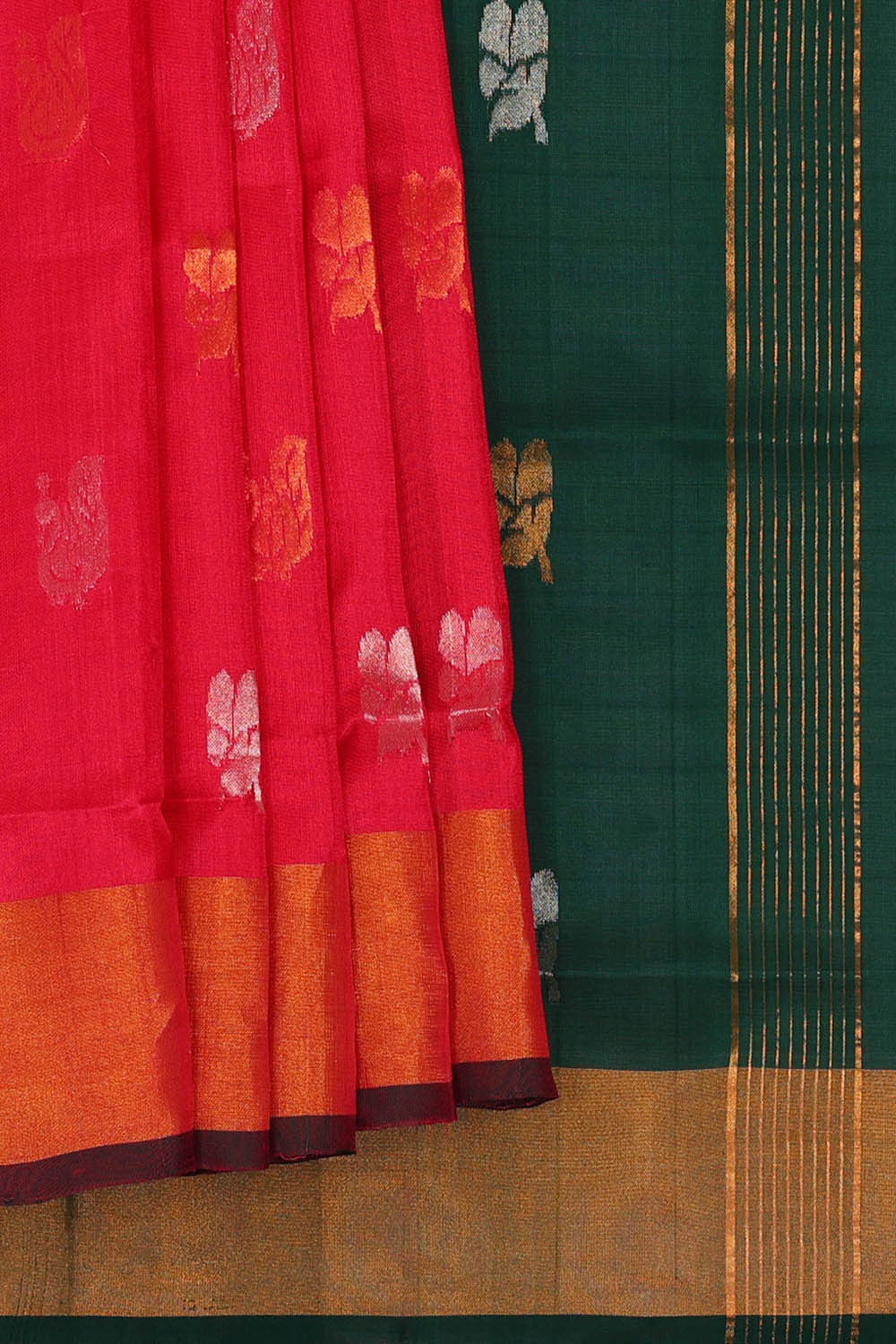 Image of Uppada Silk Peach Pink Saree