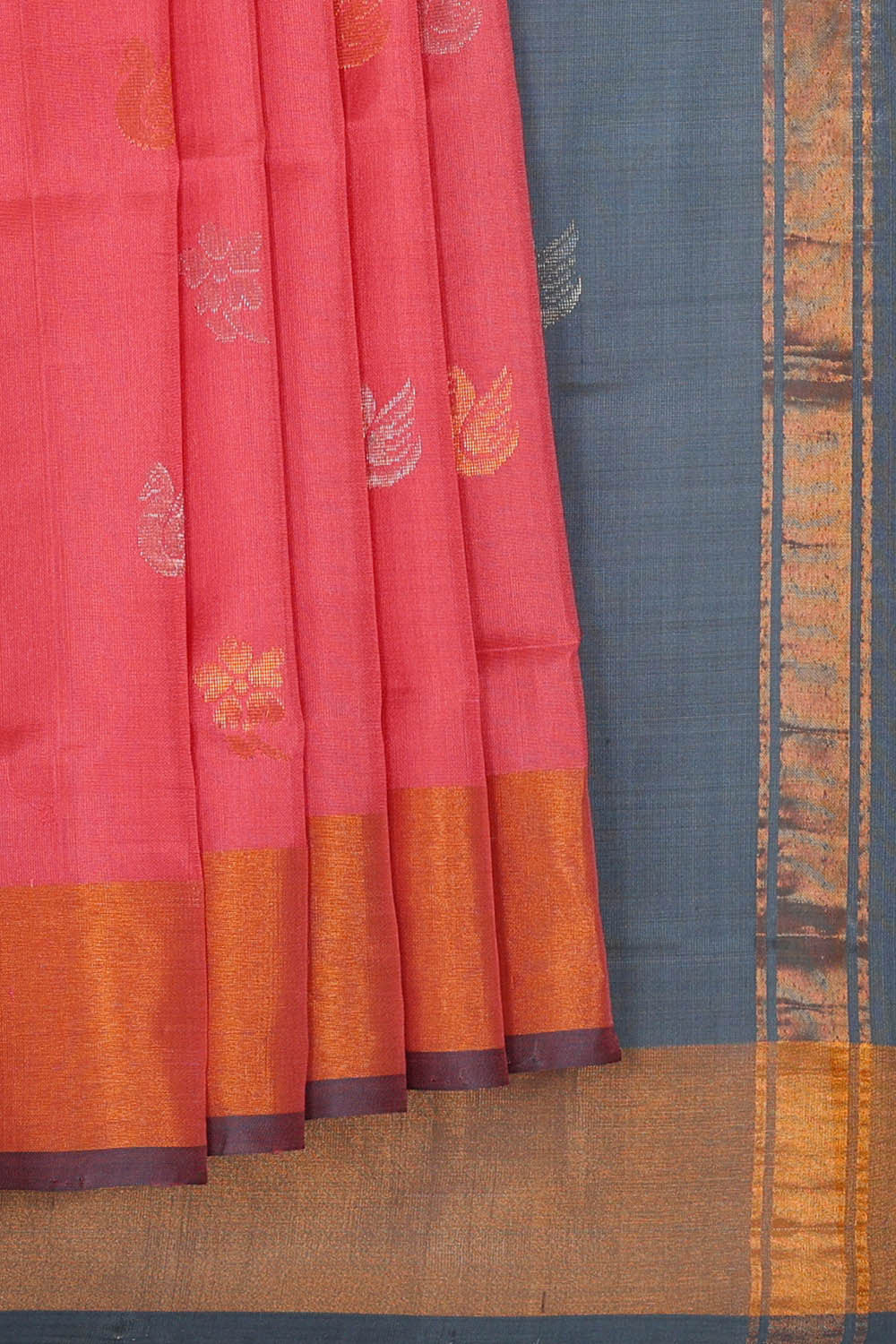 Uppada Silk Peach Pink Saree