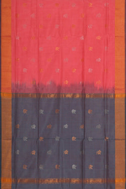 Image of Uppada Silk Peach Pink Saree