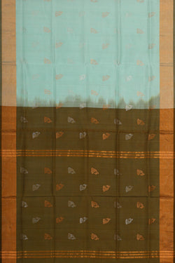 Image of Uppada Silk Sea Blue Saree