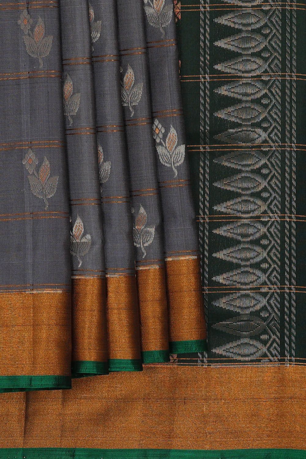 Image of Uppada Silk Grey Saree