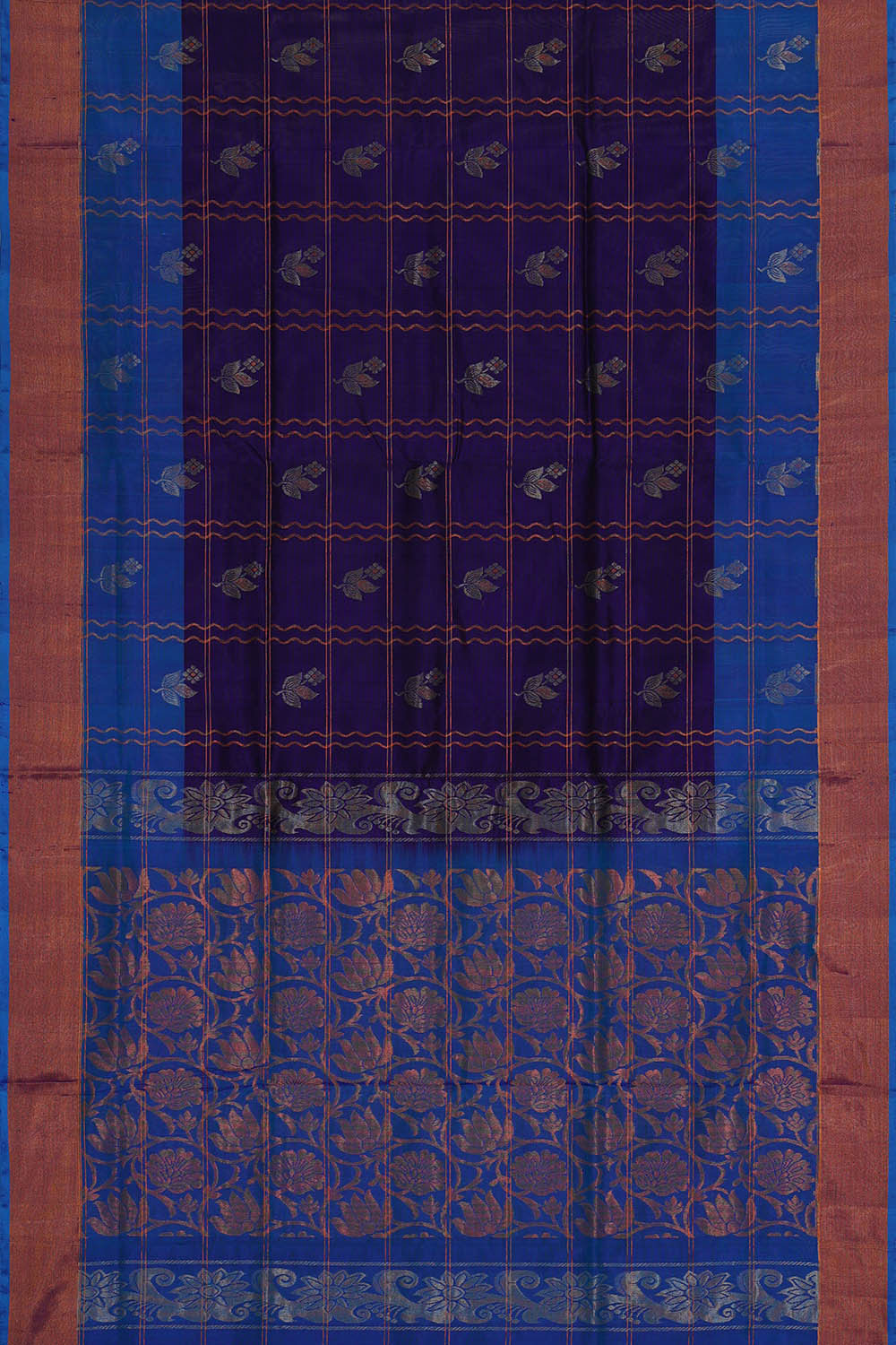 Image of Uppada Silk Navy Blue Saree
