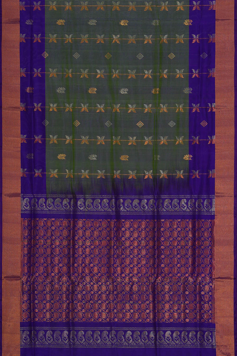 Uppada Silk Olive Green Saree
