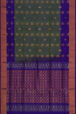 Image of Uppada Silk Olive Green Saree